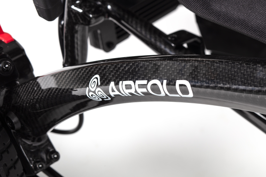  Foldable Powerchair Airfold Carbon view of the frame